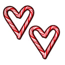 Pastease Peek-a-boob Candy Cane Heart Pasties Red/White candy cane heart shapes in festive red and white colors.