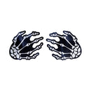 Pastease Skeleton Hands Pasties Black featuring playful boney hand design in white, perfect for daring costumes.