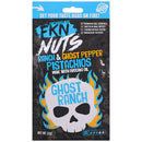 Fkn Nuts Ranch & Ghost Pepper Pistachios 3 Oz packaging featuring bold flavors and heat level.