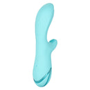California Dreaming Catalina Climaxer Rabbit Vibrator in turquoise with textured surface for dual pleasure.