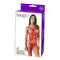 Sweetheart Rhinestone Bodystocking Lingerie in red packaging with model showcasing the outfit.