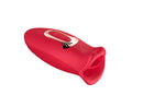 Red Smooches Clitoral Vibrator with kissing sensations and dual vibrations made of soft silicone for enhanced intimate pleasure.