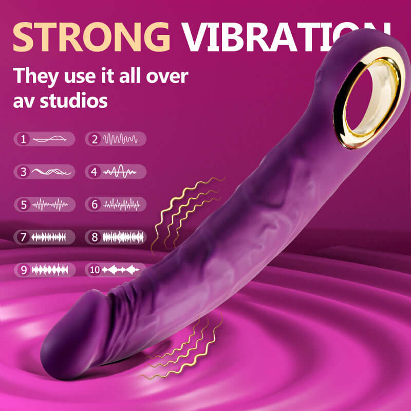Maverick Realistic Dildo Vibrator with Textured Veins, 10 Vibration Modes, and USB Rechargeable.