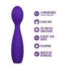 Sexy Things Velvet High Vibrating Wand Purple with flexible head and 15 vibration modes in purple silicone.