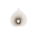 ZALO Calla Dual-Head Vibrating Wand in ivory white, designed with a petal-like tip for external stimulation.
