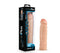 Performance Plus 2-Inch Silicone Penis Extender in packaging, beige color, realistic dual density design for enhanced size and sensation.