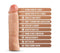 Silicone penis extender with dual density design, adds 2 inches in length, increases girth, realistic feel, travel-friendly.