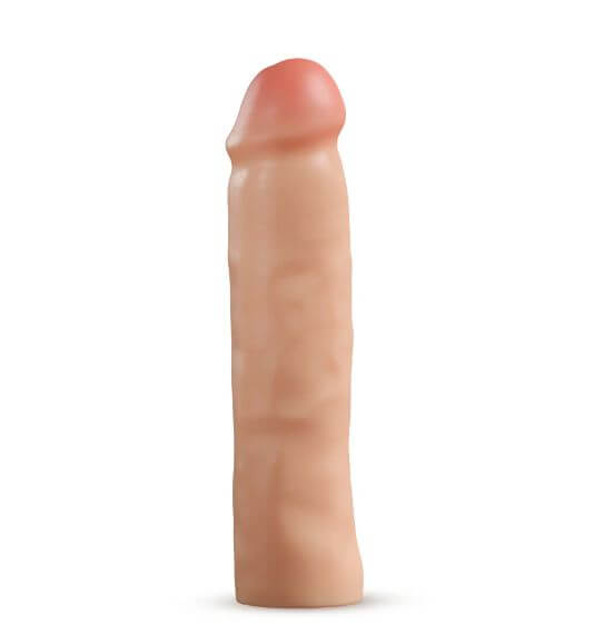 Performance Plus 2-Inch Silicone Penis Extender, Beige, Dual Density Design for Enhanced Size and Realistic Feel
