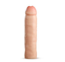 Performance Plus 3-Inch Silicone Penis Extender in beige color, features dual-density for realistic feel.