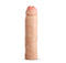 Performance Plus 3-Inch Silicone Penis Extender in beige color, features dual-density for realistic feel.