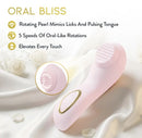 Delice Dahlia Stimulating Personal Massager Pink features rotating pearl for oral-like sensations and 5 customizable pleasure modes.