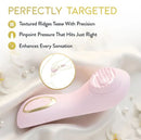 Delice Dahlia Stimulating Personal Massager Pink with textured ridges for precision stimulation and enhanced sensations.