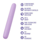 Play With Me Silicone Double Ended Vibrator Purple features dual motors, bendable design, and 10 vibration modes.