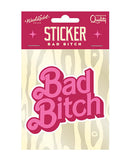 Bad Bitch Sticker Wood Rocket packaging showcasing a playful pink design for confident expression.