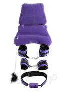Fetish Fantasy Pleasure Bondage Set Purple featuring adjustable cuffs and a breathable ball gag.
