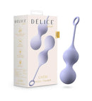 Delice Cheri Silicone Weighted Kegel Trainer Purple packaging with product display on a light background.