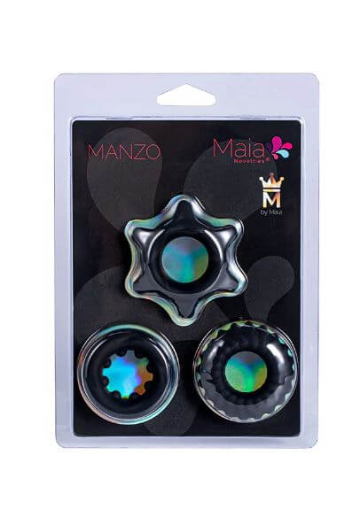 Manzo Liquid Silicone Cock Ring Set – Durable & Stretchy 3-Piece Set