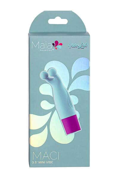 "MACI Magnetic Mini Vibe packaging, featuring a compact and waterproof design with 10 vibration functions for pleasure."