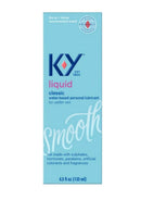 K-Y Liquid Personal Lubricant 4.5 Oz packaging, water-based formula designed for comfort and intimacy.