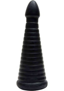TitanMen Intimidator Expansion Anal Plug, 11 inches black, ribbed design for enhanced stimulation, body-safe PVC.