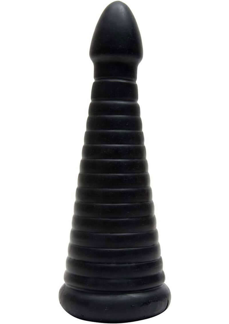 TitanMen Intimidator Expansion Anal Plug, 11 inches black, ribbed design for enhanced stimulation, body-safe PVC.