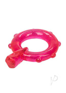 Magic C Rings Cock Rings 3 Piece Set Red featuring a textured pink ring with raised nubbies for enhanced sensation.
