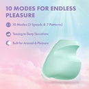 Play With Me Dream Crush Finger Stimulator Green showcasing 10 modes for endless pleasure and arousal.