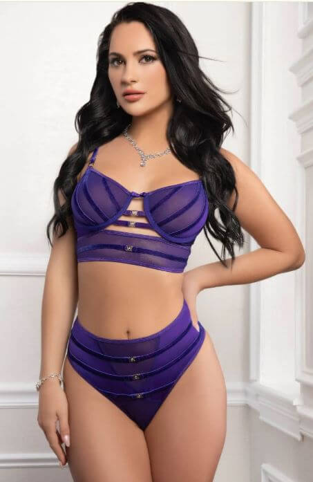 2PC SATIN STRAPS BRA AND HIGH WAIST PANTY ROYAL PURPLE-1