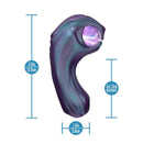 Temptasia Viper Dual End Vibrator Dark Millenia Purple with measurements of 5.5 inches long and 1.5 inches wide.