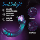 Temptasia Rattle Snake Dual Ended Vibrator Purple features dual ends with independent motor controls and 10 vibration modes.