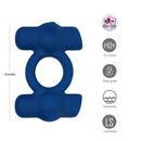 Maia Ronan Power Liquid Silicone C Ring Blue features 10 functions, rechargeable, submersible, made of liquid silicone, 4 inches long.