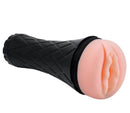 Quickies Take That Pussy Masturbator showing a compact stroker with soft materials and adjustable suction.
