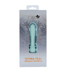 Maia Symba Smooth Bullet Vibrator Teal packaging showcasing the sleek design and powerful features.