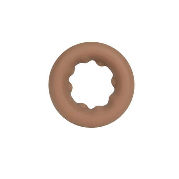 Maia Gunner Caramel Liquid Silicone C ring, a stretchy and durable pleasure enhancement accessory.