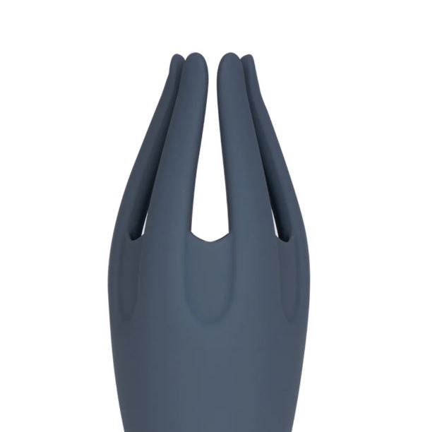 Maia Leo Grey Silicone Tickling Vibrator's unique concave base and flexible arms for targeted pleasure.