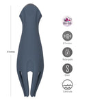 Maia Leo Grey Silicone Tickling Vibrator features 10 functions, rechargeable, silicone, and is submersible.