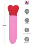 Maia Sweetee Rechargeable Mini Vibe, compact pink vibe with heart design, 10 functions, waterproof, rechargeable.