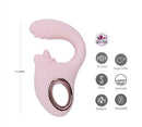 Maia Jaylee Dual Motor G-Spot Tickler Pink vibrator with tongue tickler and dual motors, stylish design.