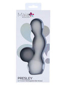 Maia Presley Rechargeable Ball Vibrator Gray packaging showcasing a versatile design with 10 functions.