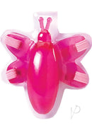 Wet Dreams Dragonfly Fantasy Strap On Massager Pink showcasing a playful dragonfly design for clitoral pleasure.