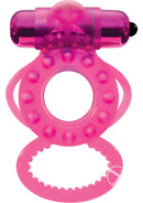 Magna Man Magnetic Vibrating Cock Ring Magenta featuring a powerful vibrating bullet and stretchy design in vibrant magenta.
