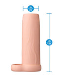 Performance Penis Enhancement Sleeve 4.25 Inches, measuring 4.25 inches tall and 1.4 inches wide, showcasing a realistic texture.