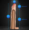 "Performance Plus 7-inch silicone penis extender with 2.5-inch extension and 1.5-inch girth increase, realistic dual-density design."