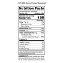 Little Genie Candy Penis Bouquet Display nutrition facts label with details on servings and ingredients.