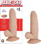 Real Cocks Dual-Layered #1 Dildo - Beige 5.5 inches bendable with lifelike design and veined texture in packaging.