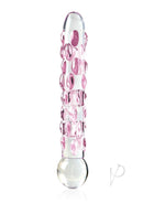 Icicles No 7 Glass Dildo 7 inch Clear Purple with textured shaft and elegant design.