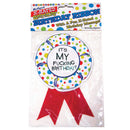Little Genie X-Rated Birthday Ribbon Multi-Color in packaging with cheeky birthday message and colorful design.