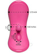 Dimensions and measurements of the iRide Vibrator in pink featuring detailed specifications