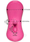 Dimensions and measurements of the iRide Vibrator in pink featuring detailed specifications