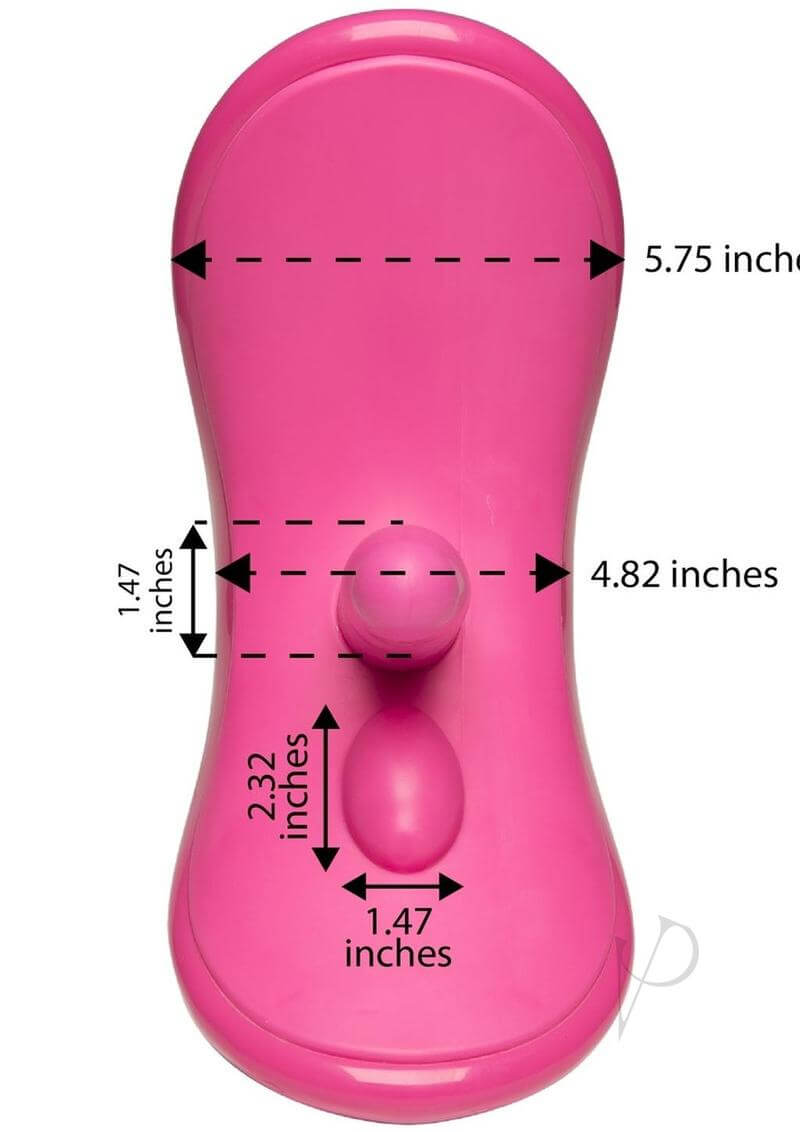 Dimensions and measurements of the iRide Vibrator in pink featuring detailed specifications